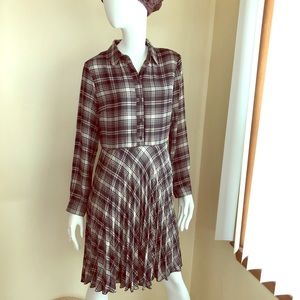 Banana Republic black & white plaid shirt dress